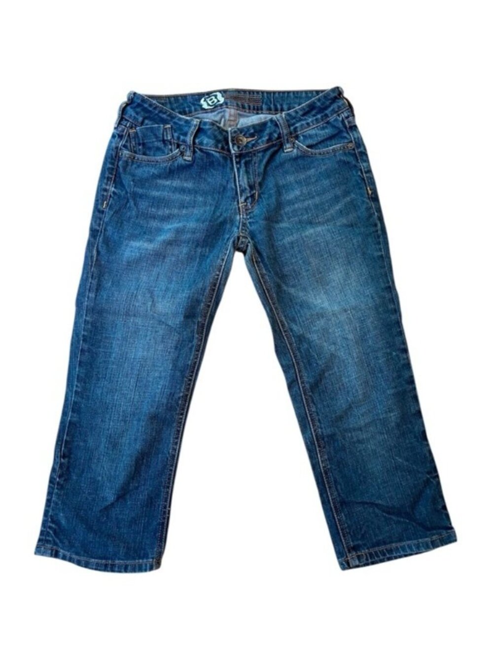 Buckle Denim Capri Pants Low Rise Dark Wash Y2K Size 3